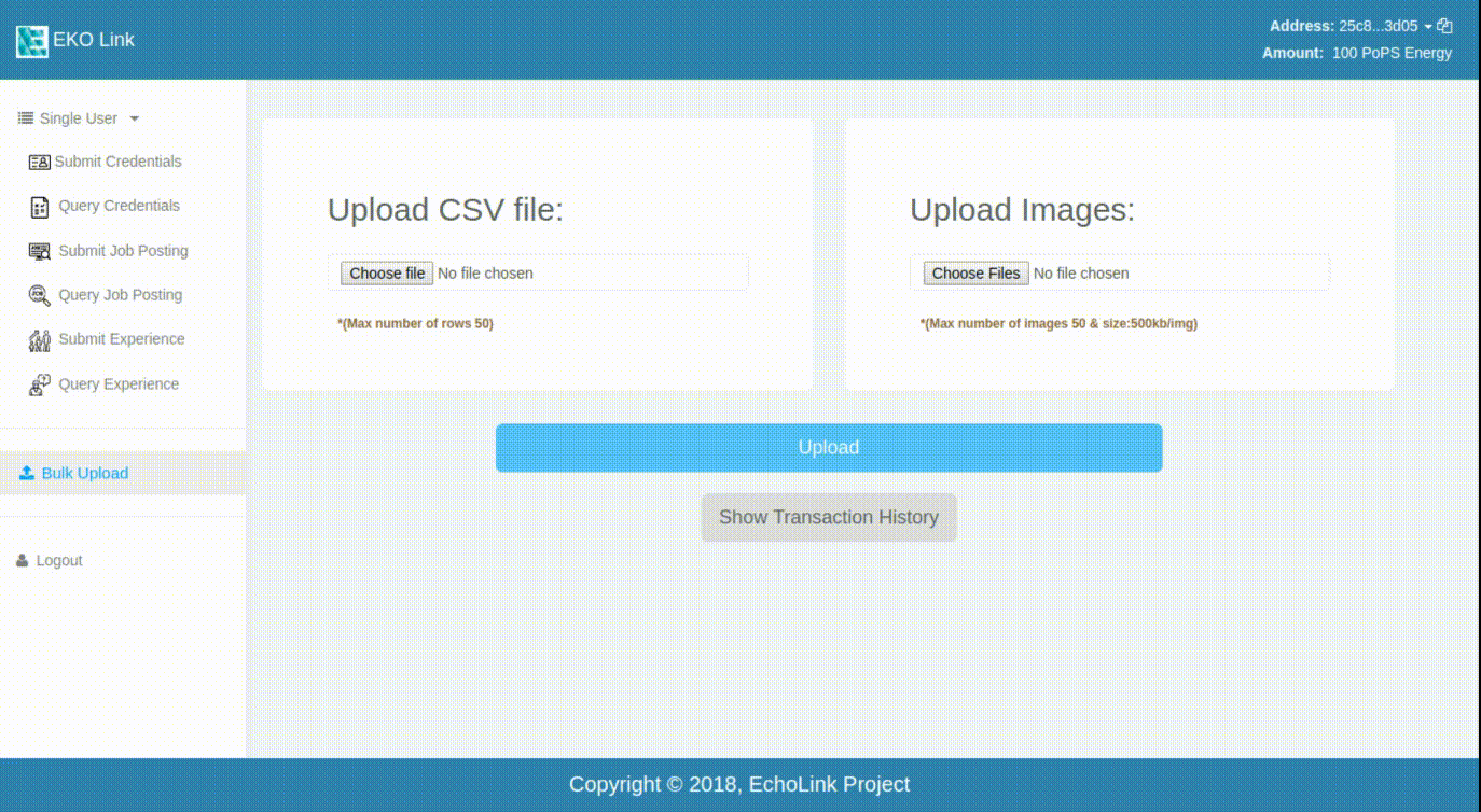 Bulk Upload Credentials