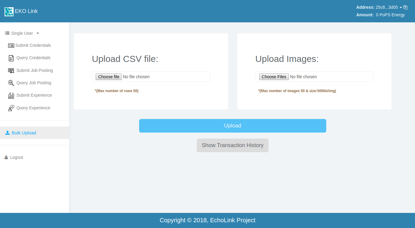 Bulk Upload Credentials