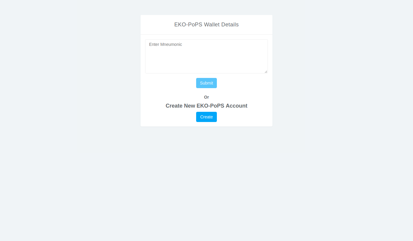 Login page