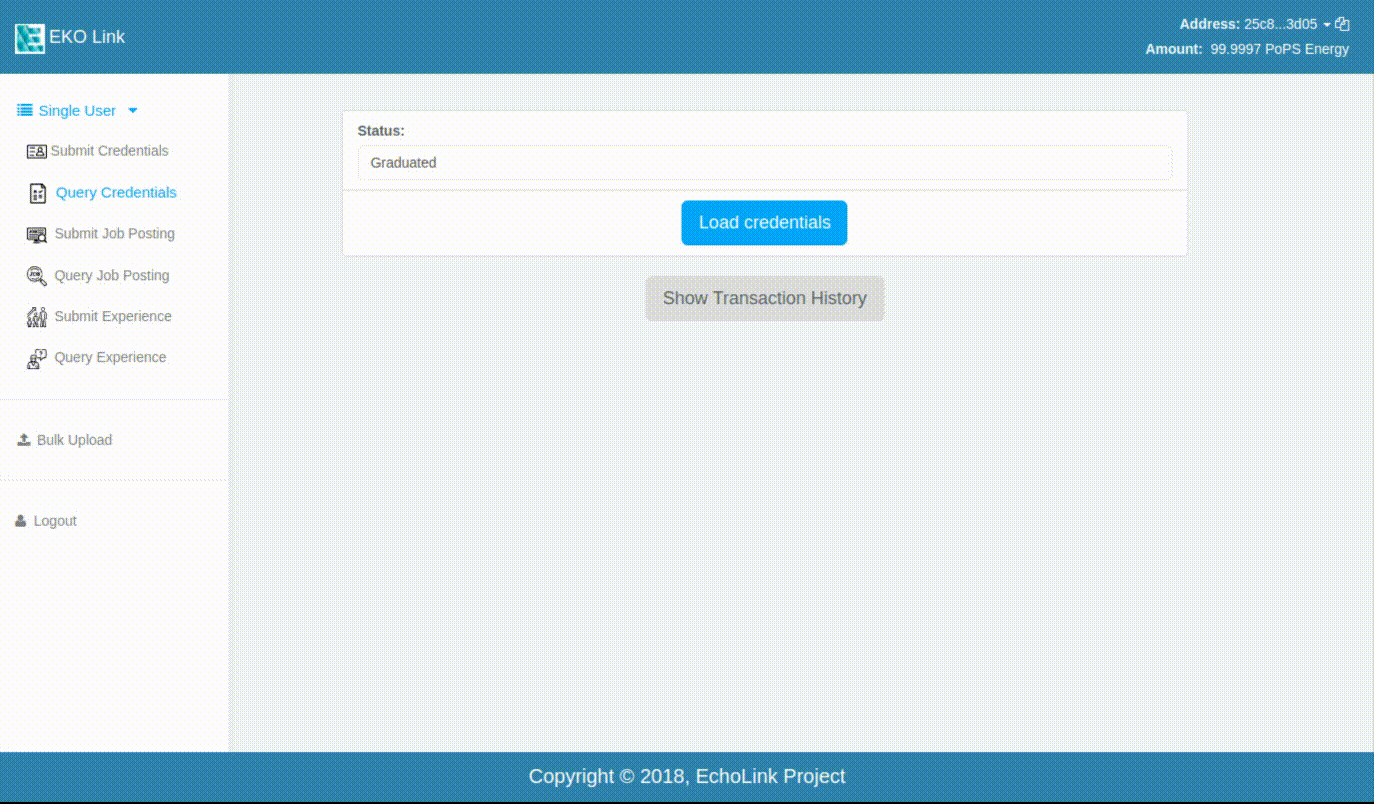 Credentials Query Demo
