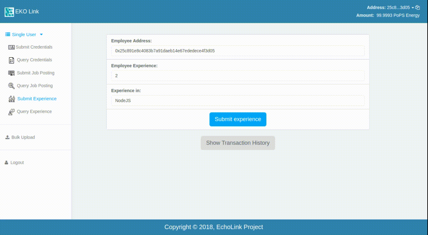 Submit Experience Demo
